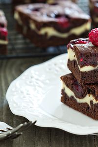 Brownies con lamponi