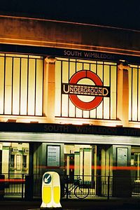 London Tube Station Entrance at Night